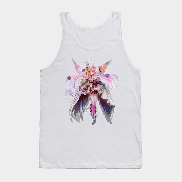 Cute anime Japanese cartoon lenaria cool graphic feminine anime art wing lady Tank Top by meisanmui